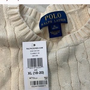 Cream brand new Ralph Lauren sweater with tags!!!!